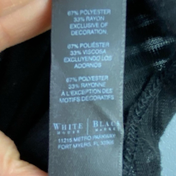 WHBM black v-neck striped sheer lightweight sleeveless top wms sz medium - Picture 8 of 13